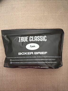 True Classic Men's Black Boxer Brief - 1 Pair